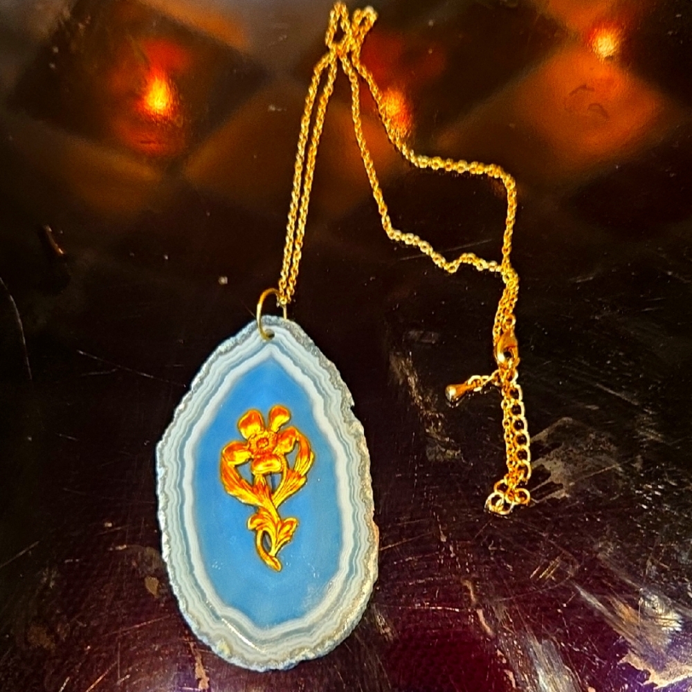 Blue Geode Necklace